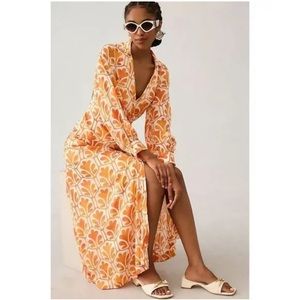 Maeve Orange Floral Maxi Dress